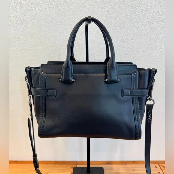 Coach Swagger Studded Black EUC - Picture 3 of 13